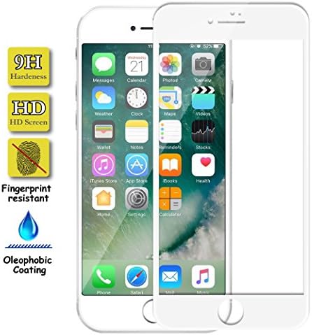 Granadatech@ Tempered glass screen protector for Iphone 6 / 6S "FULL SCREEN" in White (covers phone’s bizel). PRIVACY ANTI-SPY Anti-spy (thickness 0.3 mm) HD quality, rounded corners 2.5D, 9H high shock resistance. No bubbles when installing the screen protector