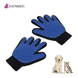 Pet Grooming Guante cepillo fácilmente Grooming Guante cepillo de baño peine para gatos y perros de largo y de pelo corto con un masaje, mano derecha
