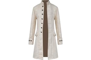 Crubelon Herren Steampunk Vintage Frack Jacke Gothic Viktorianischen Gehrock Uniform Halloween Kostüm