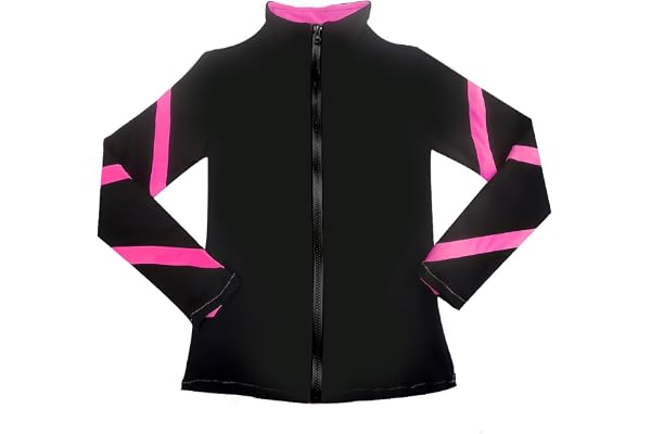 JoyCan Flickor skridskoåkning jackor kvinnor ränder träning träning konståkning toppar fleece.