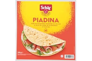 ITALIAN GOURMET E.R. Schär Gluten Free Piadina con aceite de oliva virgen extra y aceite de girasol, sin gluten, 240 g, contiene 3 piadinas