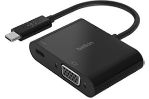 Belkin USB-C to VGA Adapter + Charge (Supports HD 1080p Video Resolution, 60W Passthrough Power for Connected Devices) MacBook Pro VGA Adapter