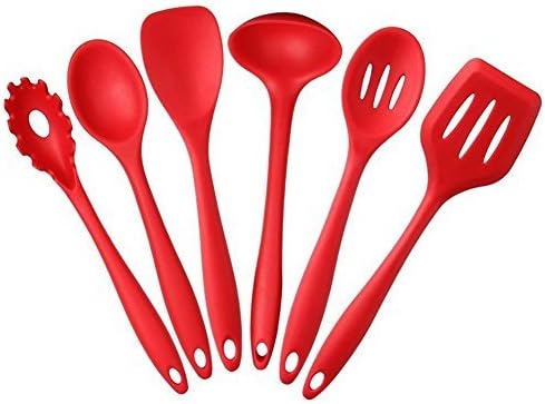 6-Piece Silicone Cooking Set (Red)