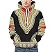 Price comparison product image Anglewolf Lovers Autumn Winter African 3D Print Long Sleeve Dashiki Hoodies Sweatshirt Top Men Casual Pullover Pockets Coat Tops Loose Women Jumper Mode Christmas Couples Blouse Shirts(Black,XL )