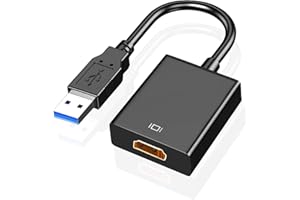 LANKOER USB to HDMI Adapter, USB 3.0/2.0 to HDMI Adapter 1080P Full HD(Male to Female) Video Audio Multi Monitor Converter Adaptor for PC Laptop Projector HDTV Compatible with Windows XP 7/8/8.1/10