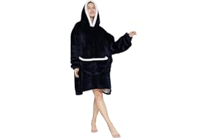 SPSHODOW Coperta con Cappuccio Oversize - Coperta Indossabile in Pile Sherpa da Donna Adulta Coperta con Cappuccio Gigante Calda e Accogliente Felpa Soffice per Donna e Uomo
