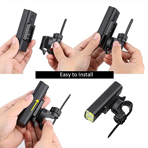 LED fahrradbeleuchtung, Super Helle LED USB Bike Light Wiederaufladbare Fahrrad Licht Fahrrad Frontlicht Scheinwerfer Taschenlampe, Einfache Installation für Radfahren BL05 - 6