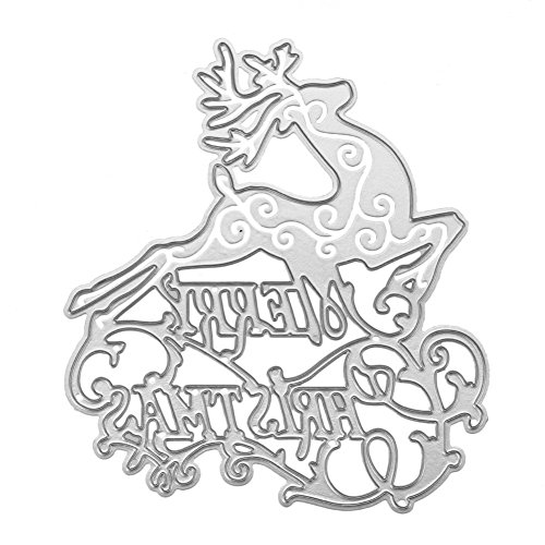 Demiawaking Metall Weihnachten Hirsch Form Stanzschablonen Metall Schneiden Schablonen für DIY Scrapbooking Album, Schneiden Schablonen Papier Karten Sammelalbum Dekor