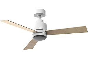 Mellerware - Wentylator sufitowy z jasnym rdzeniem 45 W | Ultra cichy | 6 prędkości | 3 odwracalne łopatki Ø 132 cm | funkcja lato-zimowa | timer | LED