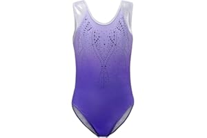 Dkhsy Gymnastic Leotards for Girls Sleeveless Sparkle Leotard Gradient Color Dancewear One-Piece Dancing Ballet Gymnastics Athletic Leotards for Little Girl 5-14 Years…