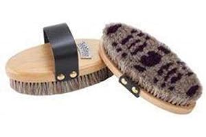 LeMieux Heritage Dapple Body Brush - Natural Horsehair Bristle and Leather Handle - Horse Grooming Accessory - One Size