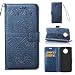 Produktbild LMAZWUFULM Hülle für Motorola Moto G5S Plus (5,5 Zoll) PU Leder Magnetverschluss Brieftasche Lederhülle Glänzend Elefant Prägung Design von Book style mit Stent-Funktion und Karten Slot Ledertasche Flip Cover für Moto G5S Plus Dunkelblau
