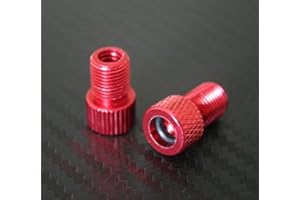 LIGHTER PRICE Adaptador de aluminio de válvula Presta a Schrader para bicicleta, incluye junta tórica, color rojo, 2 unidades