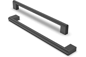 FURNIWARE 10 Pièces Poignée de Meuble, Distance de Trou de 256mm Poignées de Meubles en Acier Inoxydable Poignées de Placard Poignée d'Armoire de Cuisine-Noir mat