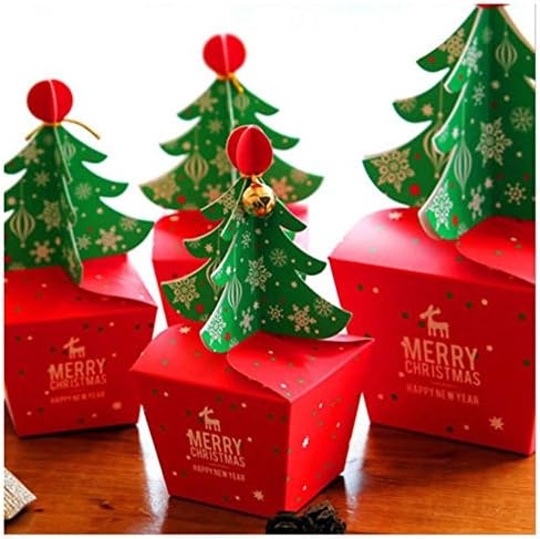 10PCS Christmas Party Paper Favour Gift Cupcake Xmas Sweets Carrier Bags Boxes