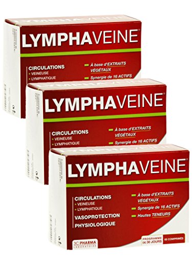 3C Pharma Lymphaveine Circulation Jambes Chevilles - Lot de 3 Boites de 60 Comprimés