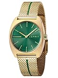Esprit Damenuhr Spectrum Green Gold Mesh 5 Bar Analog Edelstahl Gold ES-1L035M0075