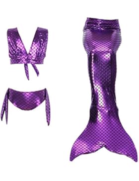 Le SSara Mädchen Cosplay Halfter Hals Bademode Meerjungfrau Shell Badeanzug 3pcs Bikini-Sets