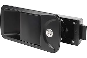 ACOUTO Loquet de Serrure de Porte de Camping-Car, en Alliage de Zinc Noir, Serrure de Camping-Car à clé Antivol pour Remorque de Voyage, Transporteur de Marchandises pour Chevaux avec
