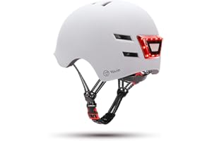 Youin Casco Homologado con LED Frontal y Trasero - Color Blanco - Talla L (55-62cm)- Protección y Visibilidad para Patinetes y Bicicletas - Ventilación Ajustable - Diseño Ligero y Ergonómico