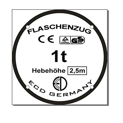 ECD Germany 750kg 0.75t – 1000kg 1t – 1500kg 1.5t – 2000kg 2t Kettenzug Flaschenzug Hebezug Seilzug - 4