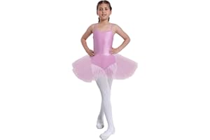 Carnavalife Maillot Ballet Niña para Danza Bailarina de Tirante Fina con Tutus para Niñas Clases y Disfraces de Bailarina, Traje de Danza