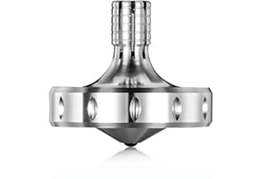 LOQATIDIS Toupie de précision en Titane de Haute qualité, Temps d'essorage Long > 10 Minutes, Équilibre Parfait, Bien Faite, Résistante à l'usure, Résistante aux Chutes, Non-roulante (Vulcan Argent)