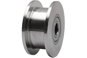 feedal 304 Stainless Steel 48mm/2" Sliding Gate Roller Wheel Bearing H Groove Pulley Bearing Track Rail Rigid Caster Wheel for Lifting Swing Sliding Gate (H Groove 48mm)