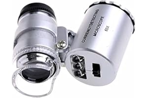 Goliton® Mini-Mikroskop Tasche 60x Magnifier Handjuwelier LED Lupe Lampe Lupe Licht-Lupe Vergrößerungsglas - Silber