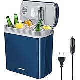 Frigorifero Elettrico Portatile per Auto da 24 Litri, Mini Frigo con Manico Ergonomico, Spina da 230V e 12V, Modalità Freddo 