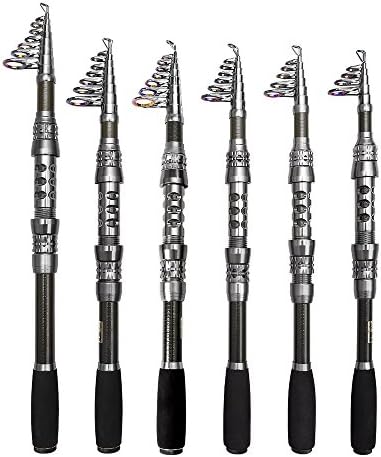 Telescopic Spinning Fishing Rod for Freshwater and Saltwater Travel Fishing Rods Portable Spinning Fishing Rod Pole (2.4 M / 7.87 Ft)