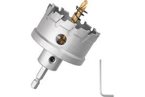 HSAWBIT Sega a tazza da 50 mm, in metallo, con attacco esagonale da 6,35 mm, per fori in acciaio inox, ferro, legno, plastica