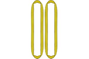 PONSA. 3t - 1m Eslinga Tubular/Redonda Amarillo de Poliéster de Alta Tenacidad, de 3000kg de Resistencia y 1m Lineal (2m Circunferencia) con Tratamiento Anticorte Ponsagard. (Pack 2 uds.)