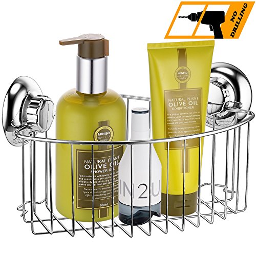 MaxHold Saugschraube Duscheckkorb,Befestigen ohne bohren – Edelstahl rostet nicht – Küchen & Badezimmer Aufbewahrung