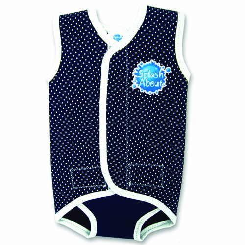 Splash About Baby Wrap Neoprene Wetsuit - Navy Blue Dotted, Large, 18-30 Months