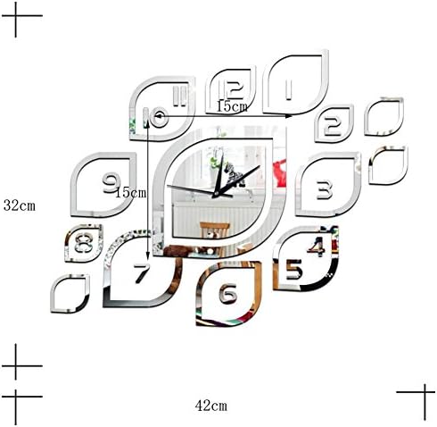 OOFAY&amp; Acrylic mirror wall clock / Hollow leaves decorated mirror clock / Mute the clock