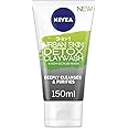 NIVEA 3-IN-1 Urban Skin Detox Clay Wash, 150ml, Detoxing Face Mask for All Skin Types, Face Wash, Natural Clay Mask with Black Rice & Green Tea Extract.