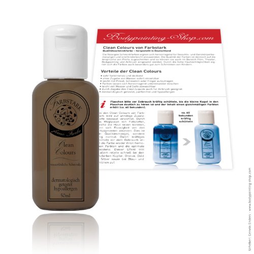Preisvergleich Produktbild Farbstark Clean Colours Theaterschminke - wasserlösliche Schminkfarbe 50 ml Mittelbraun