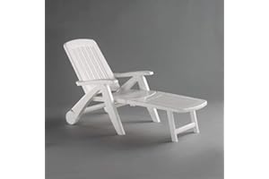 LI.G Lettino Prendisole in Resina Bianco