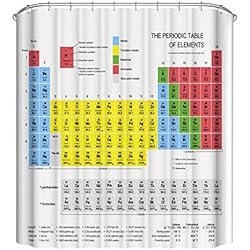 OFKPO Cortina de Ducha Impermeable Resistente al Moho,Tabla de Elementos Química Cortina de Ducha con Ganchos Mesa de Cortina de Ducha Anself