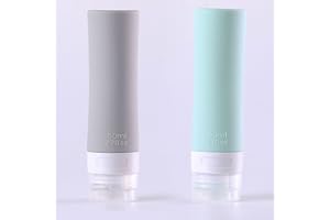 GoldRock Silikonowe butelki podróżne do napełniania, butelka 80 ml z silikonu, 2 sztuki zestaw podróżny do przechowywania kosmetyków, szamponów, artykułów toaletowych, odżywek, produktów pielęgnacyjnych