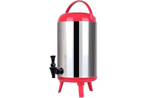S-POMY Distributeur Isotherme Chaud et Froid avec Robinet, 8L/10L/12L, Fontaine Isotherme Distributeurs d'eau Chaude Thermos Thé Bureau pour vin Chaud Thé Café Soupe au Lait, Acier Inoxydable