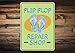 Produktbild Schuh-Reparatur-Schild Flip-Flop Dekor Flip Flop Schild Strand Sandalen Schild Eingang Schild Strand Schlamm Zimmer Dekor Qualität Metall 20,3 x 30,5 cm