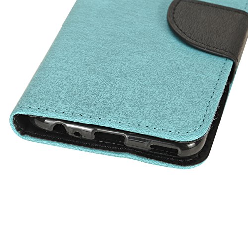 Huawei P10 Lederhülle,Huawei P10 Brieftasche,JAWSEU Vintage Retro Blau Schwarz Magnetverschluss Bookstyle Lanyard/Strap Kunstleder PU Leder Brieftasche Hülle Wallet Case Flip Cover Hüllen Etui Silikon Back Rückseite Cover mit [Ständerfunktion] und [Kartenfächer]für Huawei P10+1xSchwarz Glitzer Bling Eingabestift-Blau Schwarz - 5