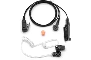 NEWASHAN Oreillette Casque Écouteur Compatible avec Motorola Radio GP320 GP328 GP340 GP380 GP680 HT750 HT1250 MTX850 PRO5150 Talkie Walkie avec Tube Translucide en Caoutchouc et Multibroches PTT