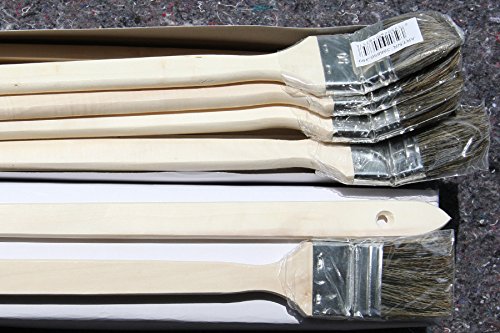 6 x Heizkörperpinsel 50mm mit grauen Chinaborsten zum Beschichten mit lösemittelhaltigen oder wasserverdünnbaren Wandfarben - 3