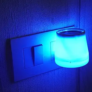 DRAMIQ Beautiful Kapoor Dani Direct Plug-in/Aroma Diffuser Cum Night Lamp with Blue Light Essential Oil Diffuser Made in India Electrical Camphor Diffuser Auto-Heating (Plastic-Blue)