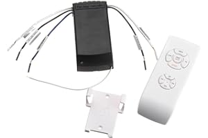 CICONY Control remoto inalámbrico para ventilador de techo, control remoto de 85-240 V con 3 velocidades, control de luz y 4 temporizadores para lámpara de ventilador de techo