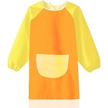 Grembiule Impermeabile Per Bambini 5-11 Anni – Maniche Lunghe Con Tasca, Per Pittura E Cucina