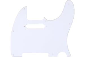 Musiclily 8 Löcher Tele Pickguard Gitarre Schlagbrett für Fender American/Mexican Standard Telecaster Modern Style E-Gitarre,1 lagig Weiß